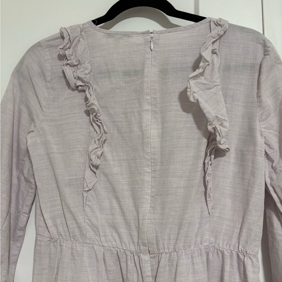 Madewell Ruffle Shoulder Mini Dress Lavender Heather Botanical Size 00 - Picture 4 of 7